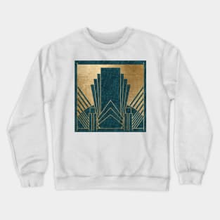 Art Deco glamour - teal and gold Crewneck Sweatshirt